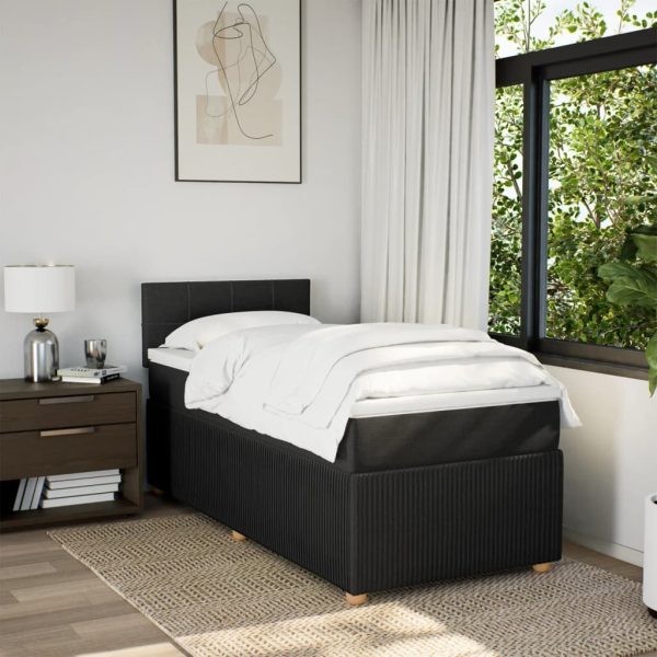Giroletto A Molle Con Materasso Nero 80x200 Cm Intessuto - Image 4