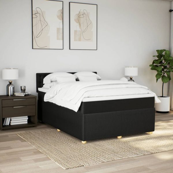 Giroletto A Molle Con Materasso Nero 140x200 Cm In Tessuto - Image 4