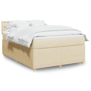 Giroletto A Molle Con Materasso Crema 140x200 Cm In Tessuto