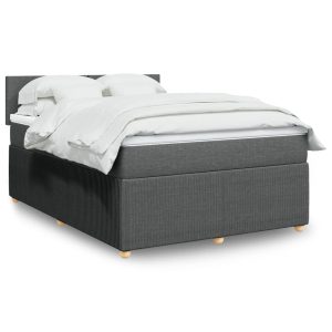 Giroletto A Molle Con Materasso Grigio Scuro 160x200 Cm Tessuto
