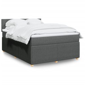 Giroletto A Molle Con Materasso Grigio Scuro 160x200 Cm Tessuto