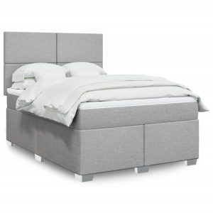 Giroletto A Molle Con Materasso Grigio Chiaro 140x190cm Tessuto