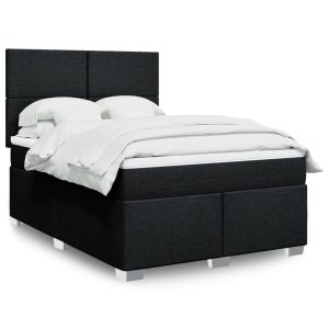 Giroletto A Molle Con Materasso Nero 140x190 Cm In Tessuto