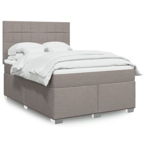 Giroletto A Molle Con Materasso Tortora 140x190 Cm In Tessuto