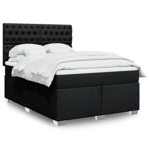 Giroletto A Molle Con Materasso Nero 140x190 Cm In Tessuto