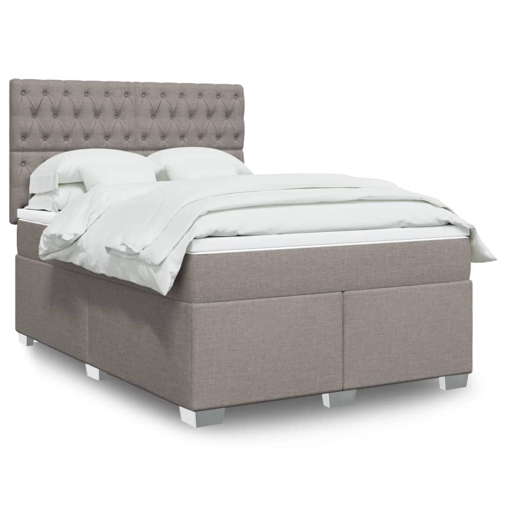 Giroletto A Molle Con Materasso Tortora 140x190 Cm In Tessuto