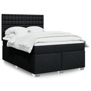 Giroletto A Molle Con Materasso Nero 140x190 Cm In Tessuto