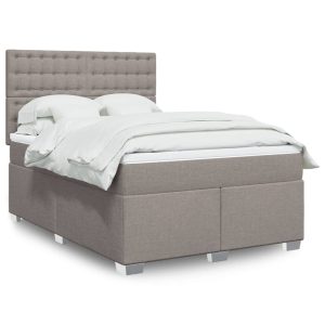 Giroletto A Molle Con Materasso Tortora 140x190 Cm In Tessuto