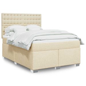 Giroletto A Molle Con Materasso Crema 140x19 Cm In Tessuto