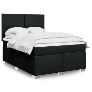 Giroletto A Molle Con Materasso Nero 160x200 Cm In Tessuto