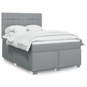 Giroletto A Molle Con Materasso Grigio Chiaro 160x200cm Tessuto