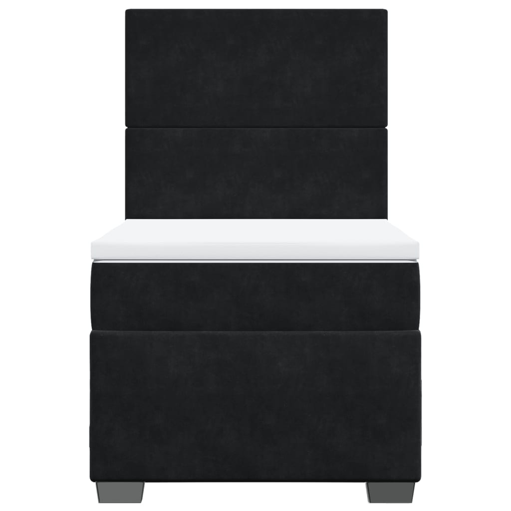 Giroletto A Molle Con Materasso Nero 90x190 Cm In Velluto - Image 4