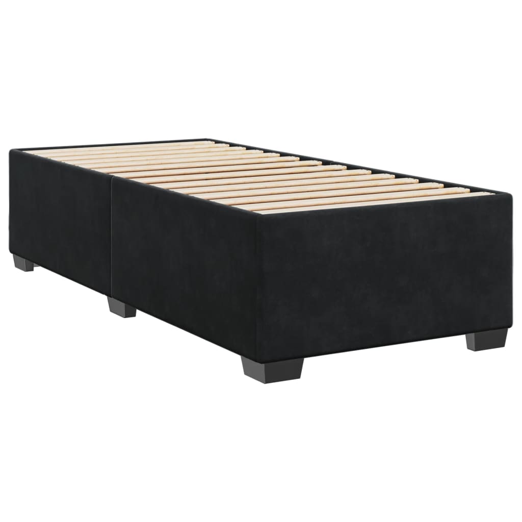 Giroletto A Molle Con Materasso Nero 90x190 Cm In Velluto - Image 5