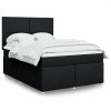 Giroletto A Molle Con Materasso Nero 140x190 Cm In Tessuto