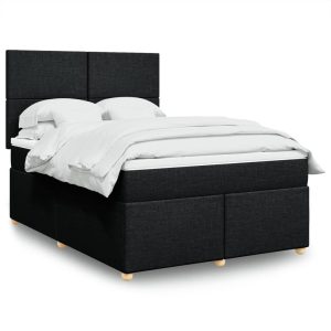 Giroletto A Molle Con Materasso Nero 140x190 Cm In Tessuto