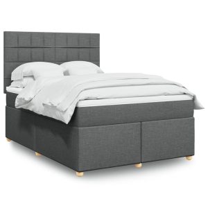 Giroletto A Molle Con Materasso Grigio Scuro 140x200cm Tessuto