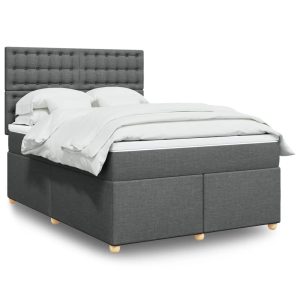 Giroletto A Molle Con Materasso Grigio Scuro 140x200cm Tessuto