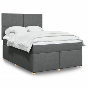 Giroletto A Molle Con Materasso Grigio Scuro 160x200 Cm Tessuto