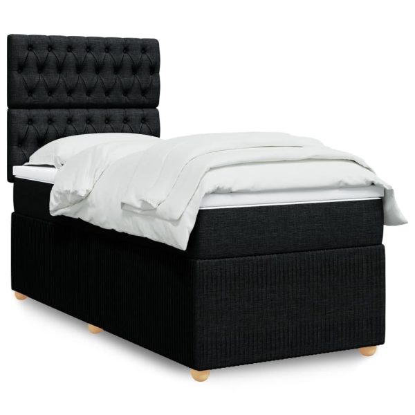 Giroletto A Molle Con Materasso Nero 80x200 Cm Intessuto