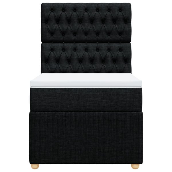 Giroletto A Molle Con Materasso Nero 80x200 Cm Intessuto - Image 4