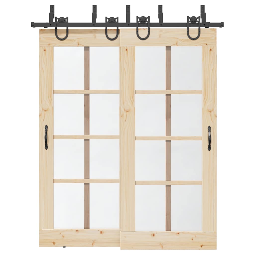 Kit Di Binari Per Porte Scorrevoli 183 Cm Acciaio Nero