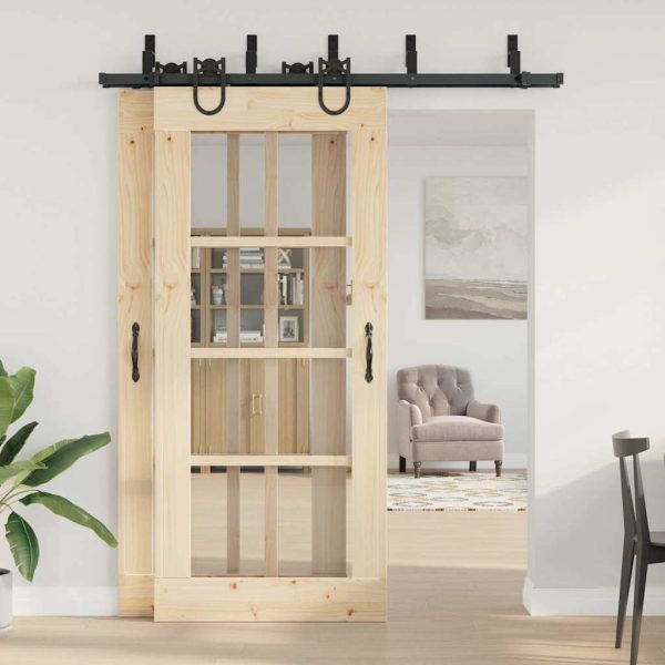 Kit Di Binari Per Porte Scorrevoli 183 Cm Acciaio Nero - Image 3