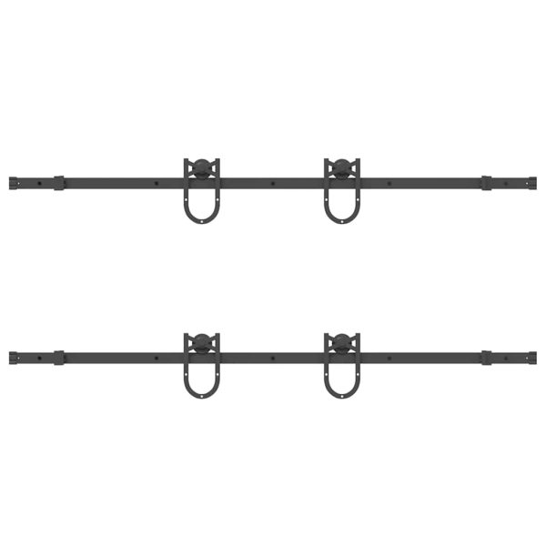 Kit Di Binari Per Porte Scorrevoli 183 Cm Acciaio Nero - Image 6