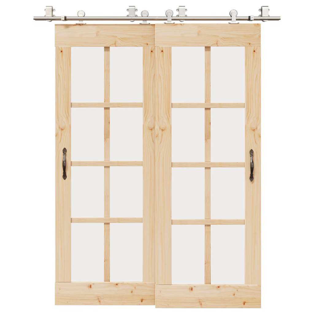 Kit Binari Porta Scorrevole 183 Cm Acciaio Inossidabile Argento