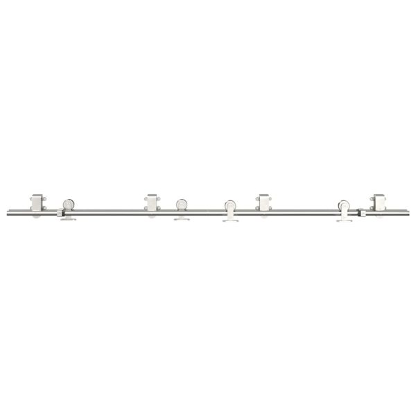 Kit Binari Porta Scorrevole 200 Cm Acciaio Inossidabile Argento - Image 5