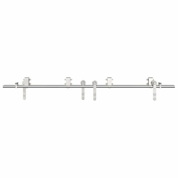 Kit Binari Porta Scorrevole 183 Cm Acciaio Inossidabile Argento - Image 5