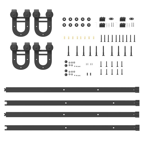 Kit Di Binari Per Porte Scorrevoli 400 Cm Acciaio Nero - Image 5