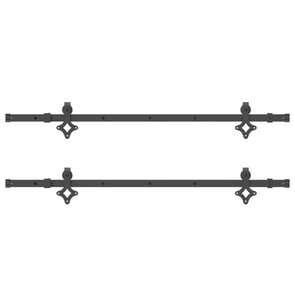 Kit Di Binari Per Porte Scorrevoli 305 Cm Acciaio Nero - Image 6