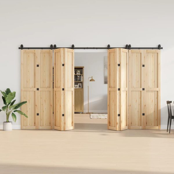 Kit Di Binari Per Porte Scorrevoli 366 Cm Acciaio Nero - Image 3