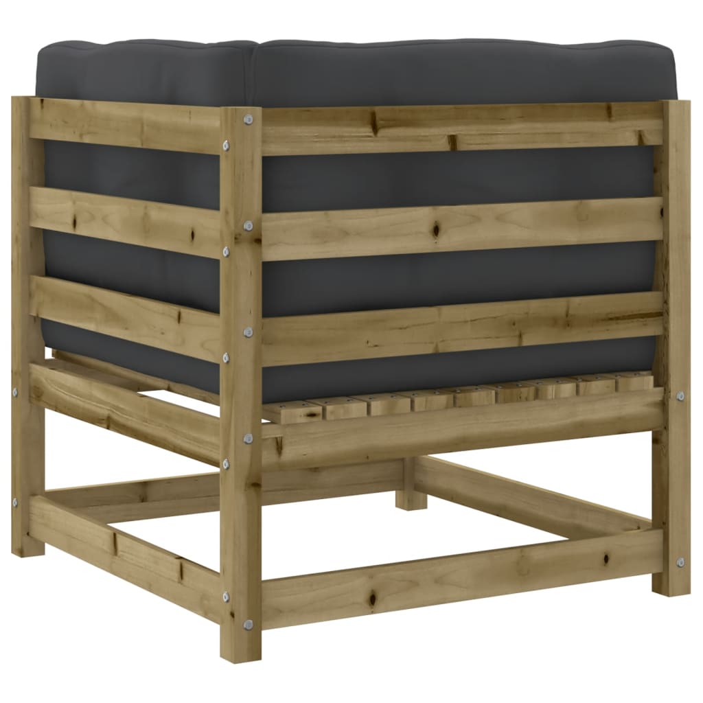 Set Divani Da Giardino 2pz Con Cuscini Legno Impregnato Di Pino - Image 5