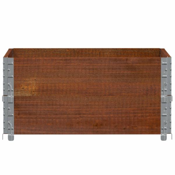 Fioriera Da Giardino Marrone 80x60 Cm Legno Massello Di Pino - Image 3