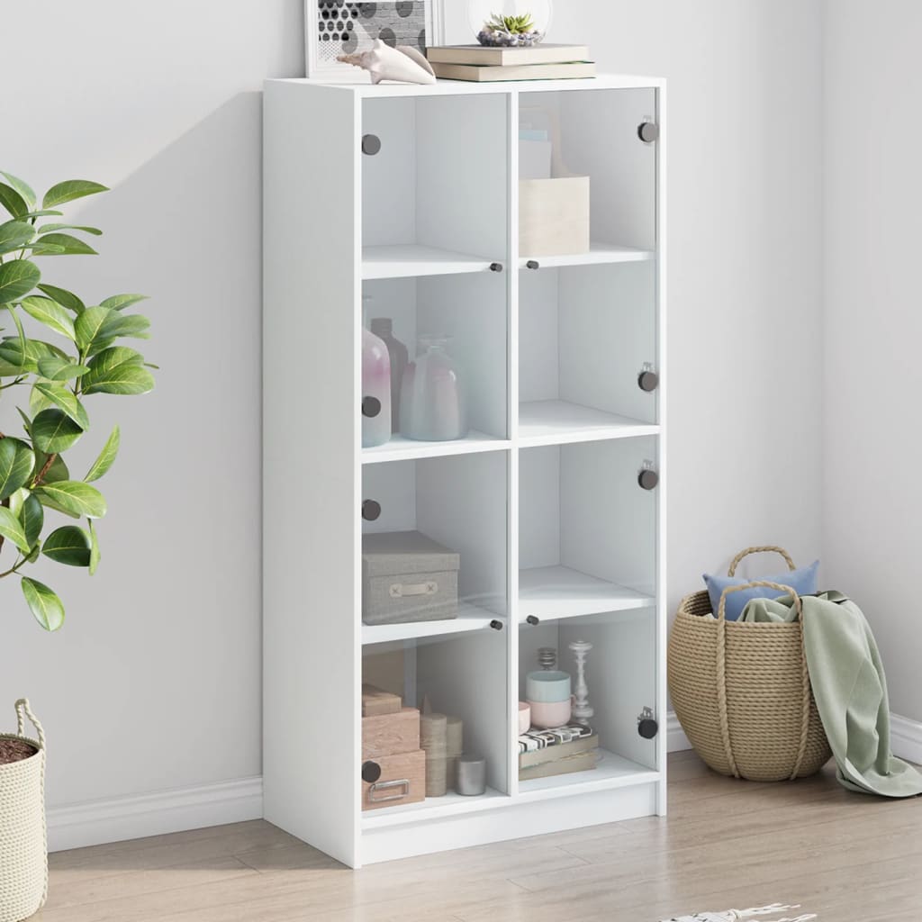 Credenza Con Ante Bianca 68x37x142 Cm Legno Multistrato