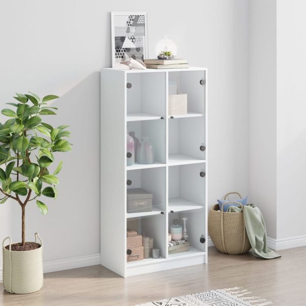 Credenza Con Ante Bianca 68x37x142 Cm Legno Multistrato - Image 3