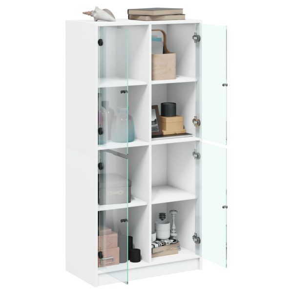Credenza Con Ante Bianca 68x37x142 Cm Legno Multistrato - Image 4
