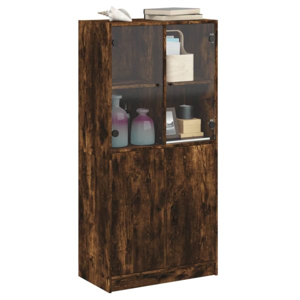 Credenza Con Ante Rovere Fumo 68x37x142 Cm Legno Multistrato - Image 5