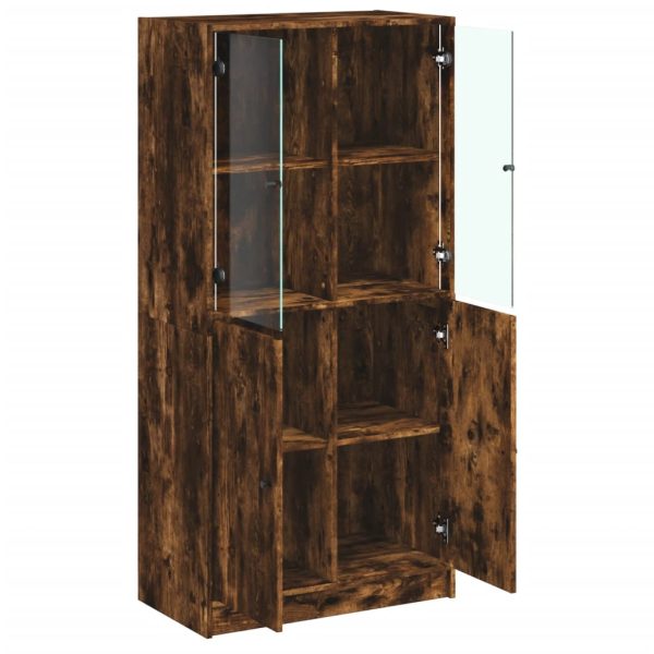 Credenza Con Ante Rovere Fumo 68x37x142 Cm Legno Multistrato - Image 6