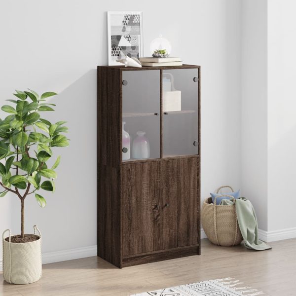 Credenza Con Ante Rovere Marrone 68x37x142 Cm Legno Multistrato - Image 3