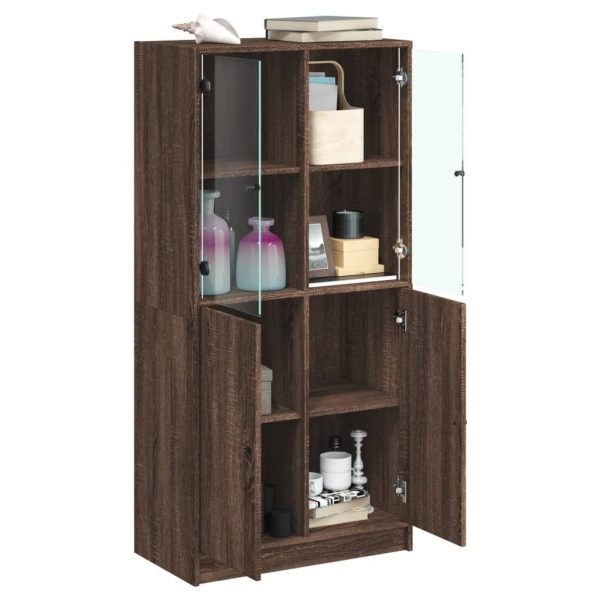 Credenza Con Ante Rovere Marrone 68x37x142 Cm Legno Multistrato - Image 4