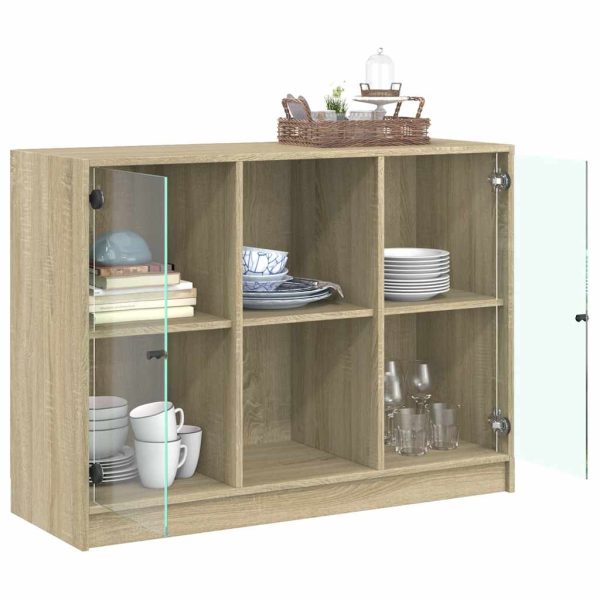 Credenza Rovere Sonoma 102x37x75,5 Cm In Legno Multistrato - Image 4