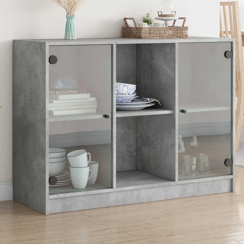Credenza Grigio Cemento 102x37x75,5 Cm In Legno Multistrato