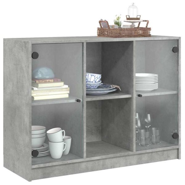 Credenza Grigio Cemento 102x37x75,5 Cm In Legno Multistrato - Image 5
