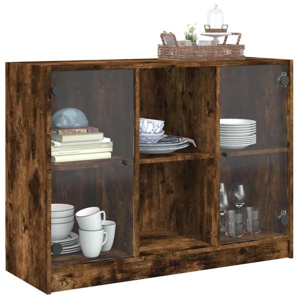 Credenza Rovere Fumo 102x37x75,5 Cm In Legno Multistrato - Image 5
