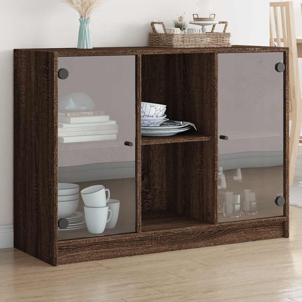 Credenza Rovere Marrone 102x37x75,5 Cm In Legno Multistrato