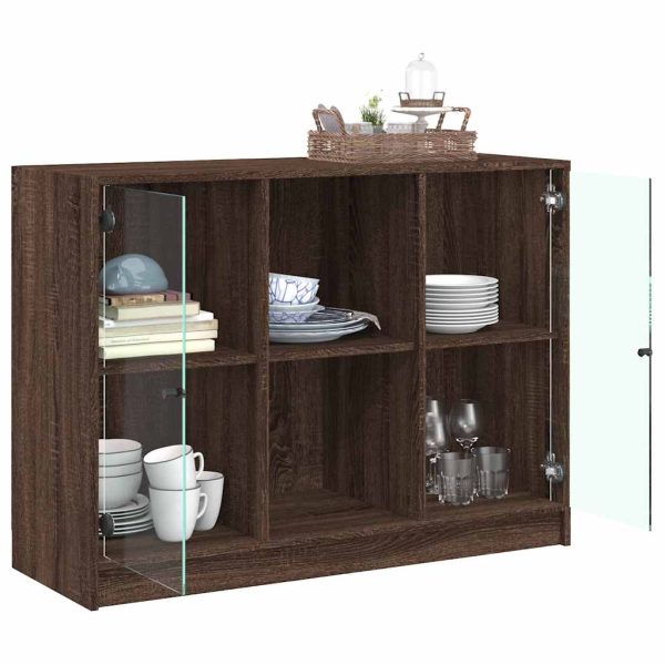 Credenza Rovere Marrone 102x37x75,5 Cm In Legno Multistrato - Image 4