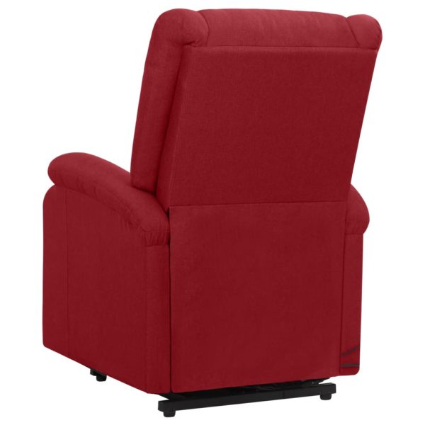 Poltrona Alzapersona Massaggiante Rosso Vino Tessuto - Image 4