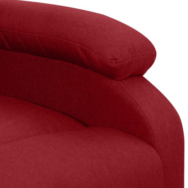 Poltrona Alzapersona Massaggiante Rosso Vino Tessuto - Image 6